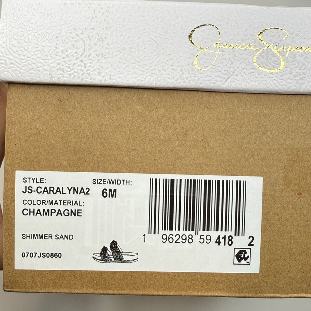 Jessica Simpson Women's Caralyna Knotted Footbed Sandals- Champagne- Size 6 - Picture 7 of 11